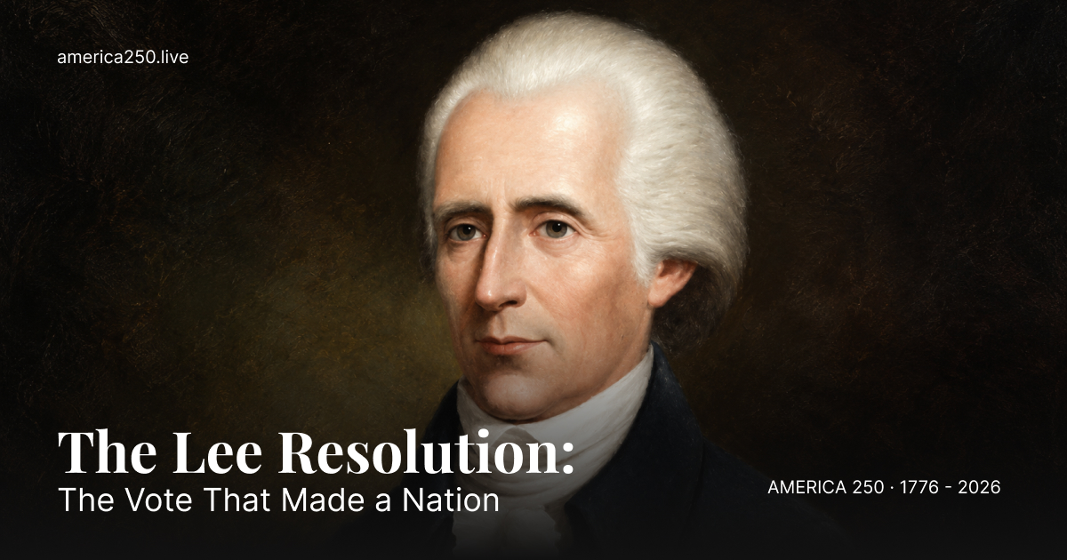Portrait of Richard Henry Lee of Virginia, who introduced the resolution for independence to the Second Continental Congress on June 7, 1776.